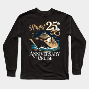 Happy 25th Anniversary Cruise Golden Wedding Trip Cruising Long Sleeve T-Shirt